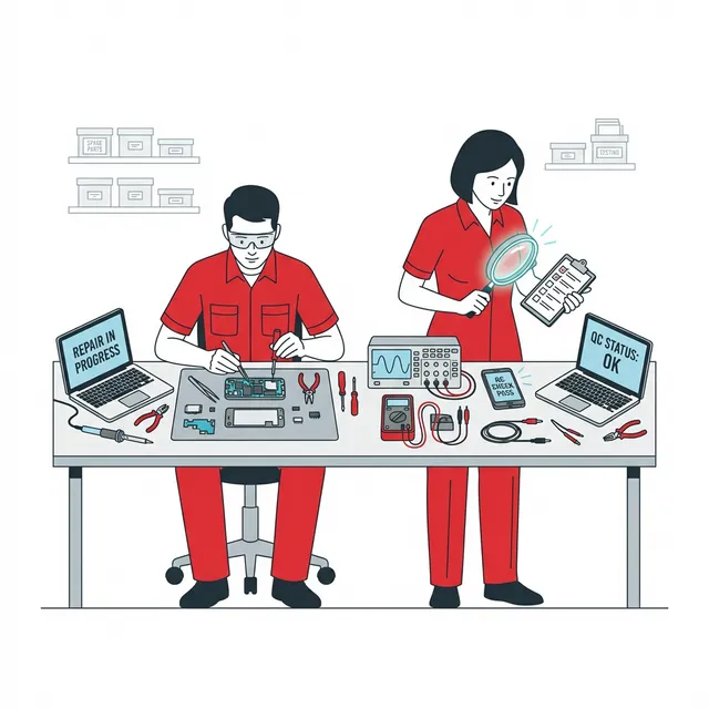 Professional repair center quality control